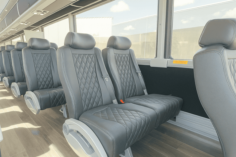 interior of Alexandria Coach Bus Service charter bus